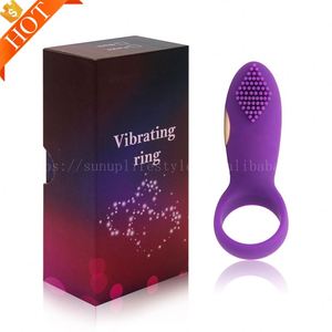 Scatola personalizzata gratuita-USB ricaricabile durata durata pene flessibile manicotto del pene anello maschio - Product Image 4