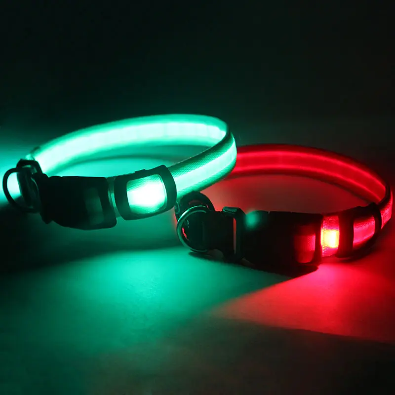 Custom Logo Personalized Diy Pet Accessories Rechargeable Led Glow In The Dark Dog Collar rgb dog collar