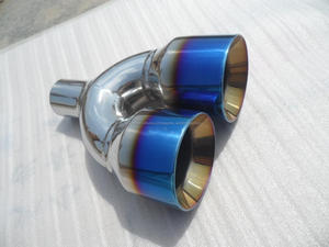 Blue Flame Series Driver Side escalonados oval borde enrollado el angulo de corte punta de escape de doble pared - Product Image 3