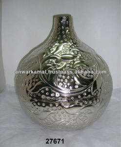 แจกันดอกไม้อลูมิเนียมทรงกลมสำหรับตกแต่งบ้านดีไซน์แกะสลัก - Product Image 2