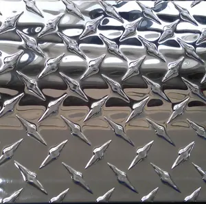 Lempengan Aluminium Kotak-kotak 1100H24 5Mm 10Mm Pelat Berlian Paduan Aluminium