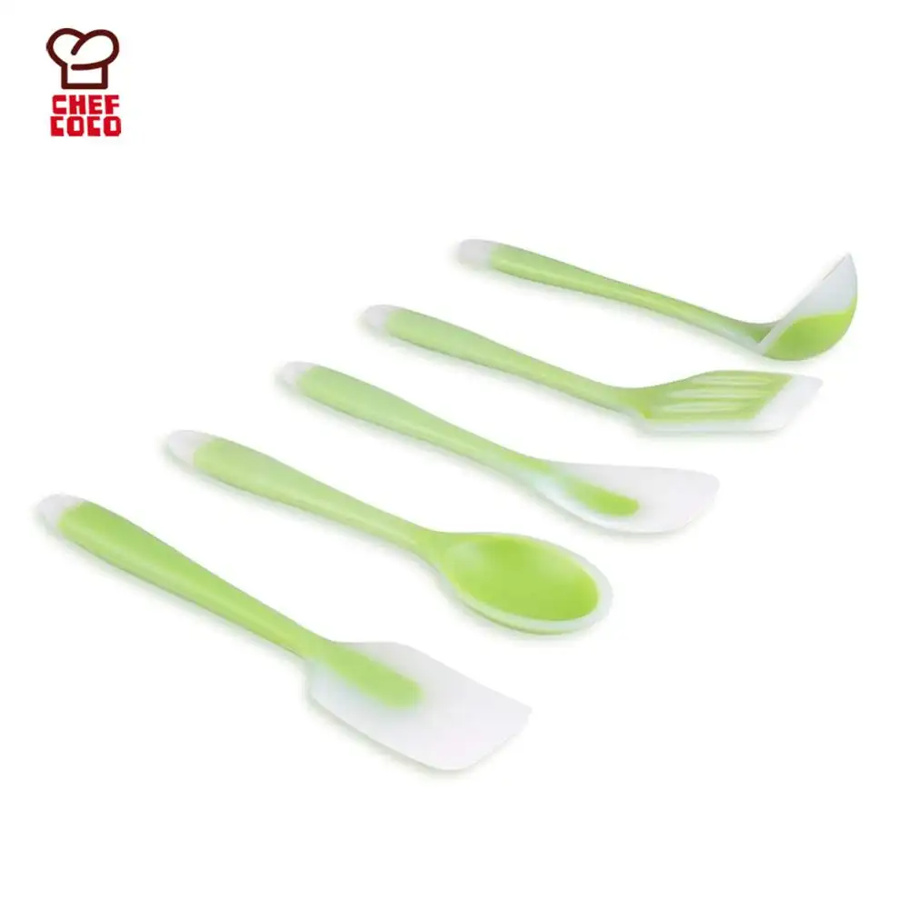 New Kitchen Supplies Semi-Transparent Silicone Kitchen Gadgets Set Of 5 Spoon Shovel Kit Kitchen Accessories Tools