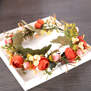 New Handmade Fashion Women Wedding Rose Flower Garland Headband <strong>Floral</strong> Garlands Hairband Flower Crown <strong>Hair</strong> <strong>Accessories</strong> - Product Image 3