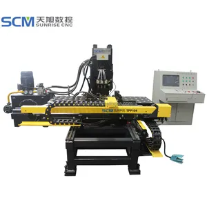 TPP103 China Ausrüstung Jinan Clamp Produktionslinie Maschinen Flansch Stahlkonstruktion CNC Loch Stanzen Maschinen Bohrmaschine