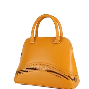 Oem logo dome shell hard shape tote kantoor tassen dames mode laser cut hollow vrouwen handtas