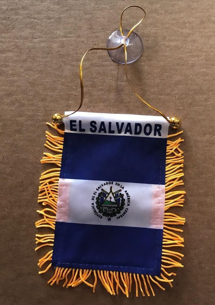 Liberia Car Window Flag With Suction Cup - Fringed Rear View Mirror Hanging Decor