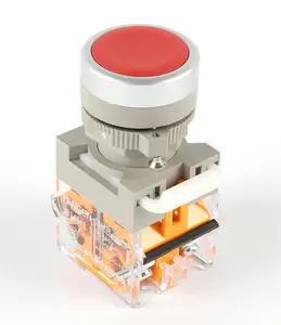De gros koten push bouton-Interrupteur avec bouton poussoir LED, 220V, 7 pièces, rouge, LA38-11, 22mm
