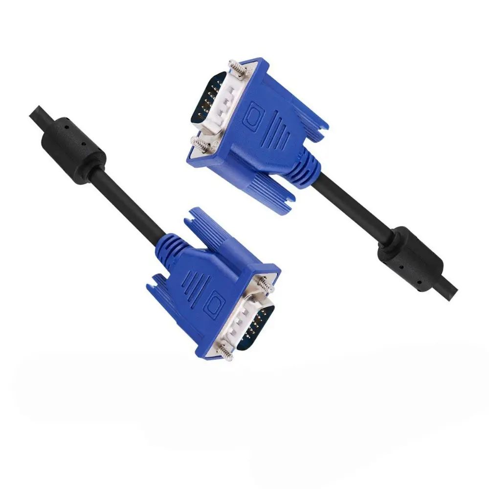 Blue Connectors HD15 Male to Male SVGA VGA Long Video Monitor Cord Cable for TV Computer Projector