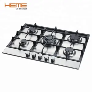 खाना पकाने के उपकरणों काउंटर शीर्ष गैस स्टोव में निर्मित 5 बर्नर स्टेनलेस स्टील गैस cooktop
