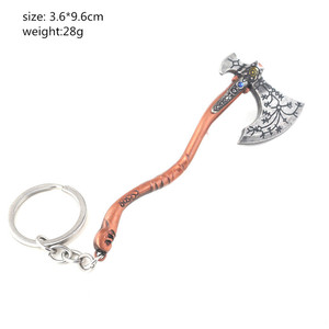 DS God <span class=keywords><strong>of</strong></span> <span class=keywords><strong>War</strong></span> 4 Kratos Ascia di Ghiaccio Portachiavi Kratos Nuovo Arms Argento Antico Ascia Con Il Cristallo Delle Donne Degli Uomini gioielli - Product Image 3