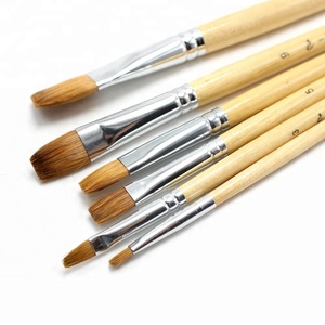 Juego de pinceles de pintura profesional para artista, suministros de arte acrílico, juego de pinceles de pintura acrílica con mango de madera de pelo de nailon - Product Image 1