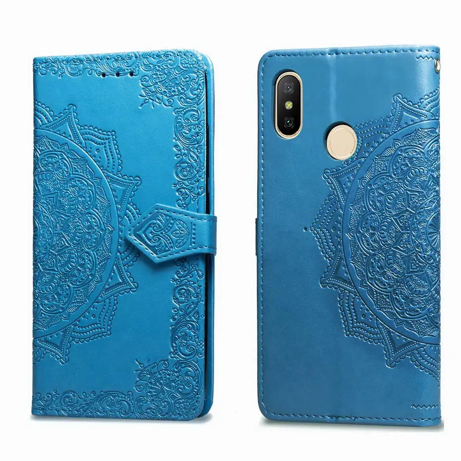 Capa flip de couro para xiaomi, capa luxuosa de couro pu para xiaomi mi max 3 3d, mandala, flor, carteira, para xiaomi 6 pro 8lite redmi note7