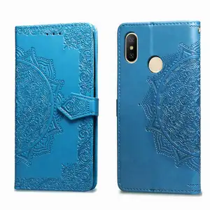 Casing Dompet Kulit PU Mewah, Casing Dompet Flip Bunga Mandala untuk Xiaomi Mi Max 3 3D Xiaomi 6 Pro 8Lite Redmi Note7