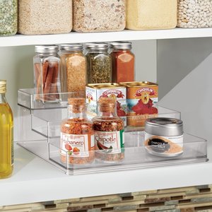 Estante para Especias Transparente en Oferta, Estante Profundo para Especias de 3 Niveles, Organizador de Condimentos de Acrílico para Gabinete - Product Image 4