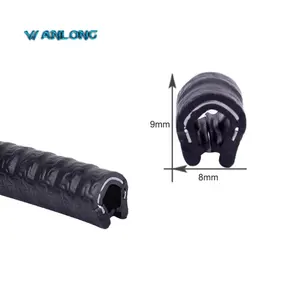 U Channel Rubber Trim Seal Decorative Plastic Edge Steel Clip Rubber U Channel Seal U Shaped Edge Trim Seal Strip