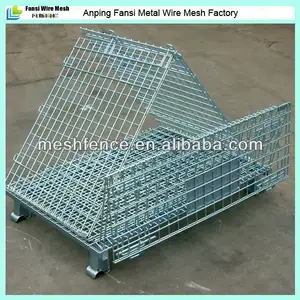 Plegable galvanizado electrosoldado de alambre de la jaula para storaging( fabricación)