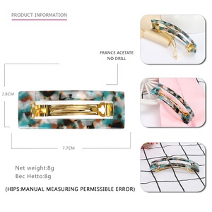 Coreano Stile Acetato di Piccola Dimensione Clip di Capelli di Modo Quadrato Barrette Dei Capelli Clip di Squisita Migliore Qualità Acetato Clip di Capelli - Product Image 2
