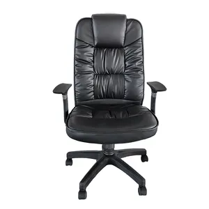Factory High Quality Chairman President Black Height Adjustable PU Leather Boss Executive Office Chairs
