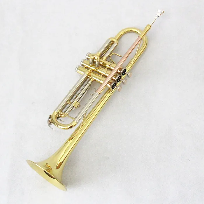 มาตรฐาน B แบนจีนทองเหลือง Bb ที่สำคัญมืออาชีพ Trompete Trompeta ทรัมเป็ต