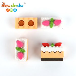 Soododo cartone animato personalizzato all'ingrosso bambini cibo delizioso Mini fragola torta profumata forma gomma gomma per bambini - Product Image 3