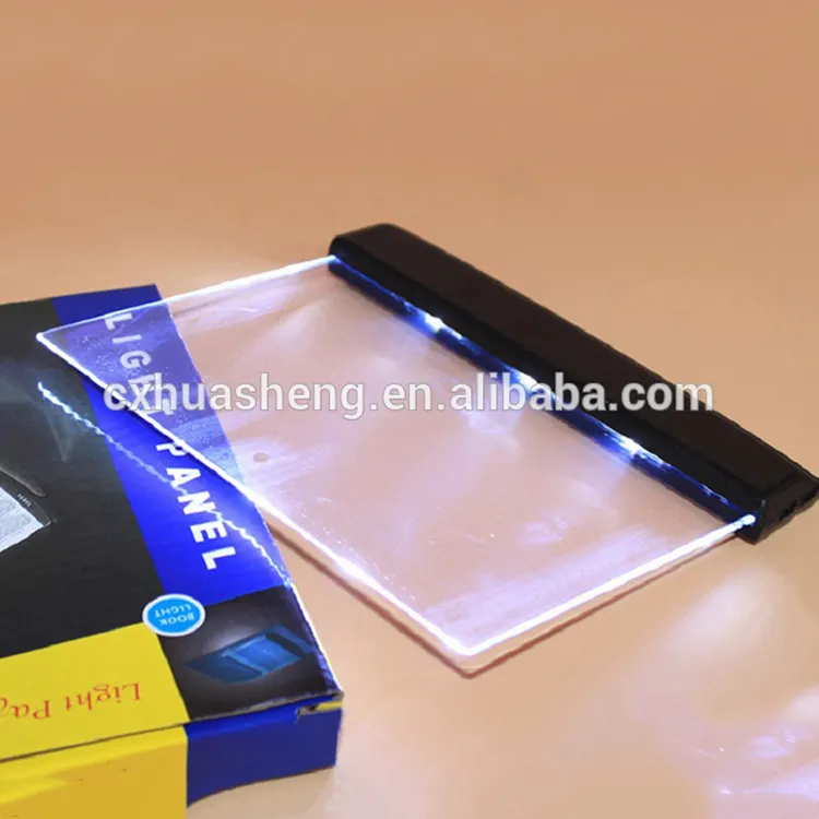 Buch led-leseleuchte Tragbare kunststoff transparent Panel led buch licht