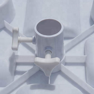 Portatile 17in Diametro heavy duty <span class=keywords><strong>plastica</strong></span> bianca patio ombrellone tavolo con 4 supporti di tazza - Product Image 3