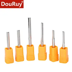 Milling Cutter For Wood DouRuy 3.175mm 2 Flute CNC Router Bits Straight Slot Tungsten Steel Milling Cutter For Wood MDF End Mill