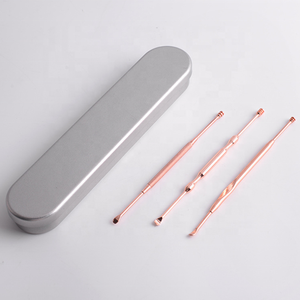 3 قطع من أدوات تنظيف الأذن بلون ذهبي وردي، 18 سم من الفولاذ المقاوم للصدأ لإزالة شمع الأذن مع قوابس صينية، عينة مجانية مع تغليف مخصص - Product Image 5