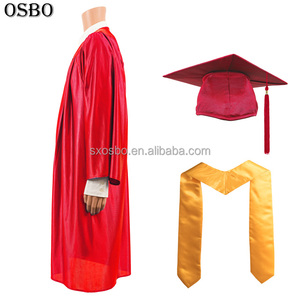 学術博士帽 使い捨て卒業ガウン＆無地のカラフルなストール/サッシュ - Product Image 3