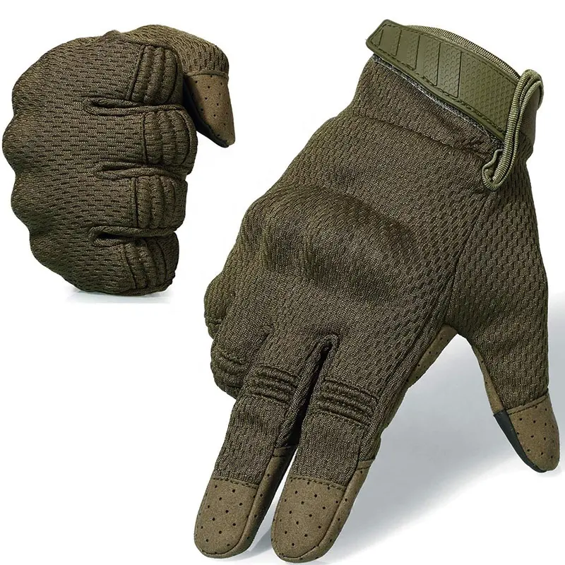 Full Finger Breathable Flexible Rubber Hard Riding Driving Motorcycle Cycling Tactical Gloves