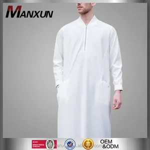 Kaftans Voor Mannen 2016 Islamitische Kleding China Groothandelaar Wit Smart Kleur Mannen Arabische Thobe