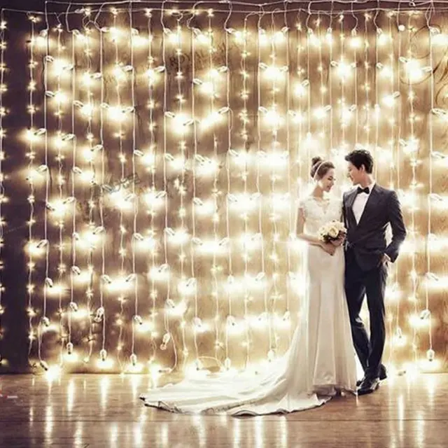 Cadena de luces decorativa de longitud personalizada, cortina de boda de hadas navideñas, luz decorativa led