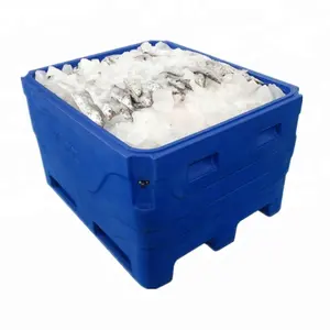 Caja enfriadora de hielo para transporte de peces con aislamiento de plástico grande para pesca