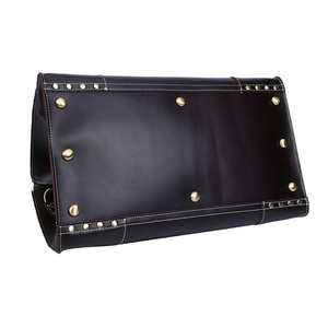 High Quality Black Full Grain Leather Weekend <strong>Bag</strong> Large Capacity <strong>Overnight</strong> Travel Tote <strong>Bags</strong> - Product Image 4