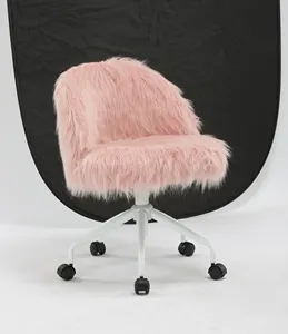 Peluş Sandalye Taklit Kürk Koltuk, Sevimli Beyaz Boş Sandalye, Taklit Kürk Accent Sandalye Oturma Odası Sandalye Toptan Şezlong