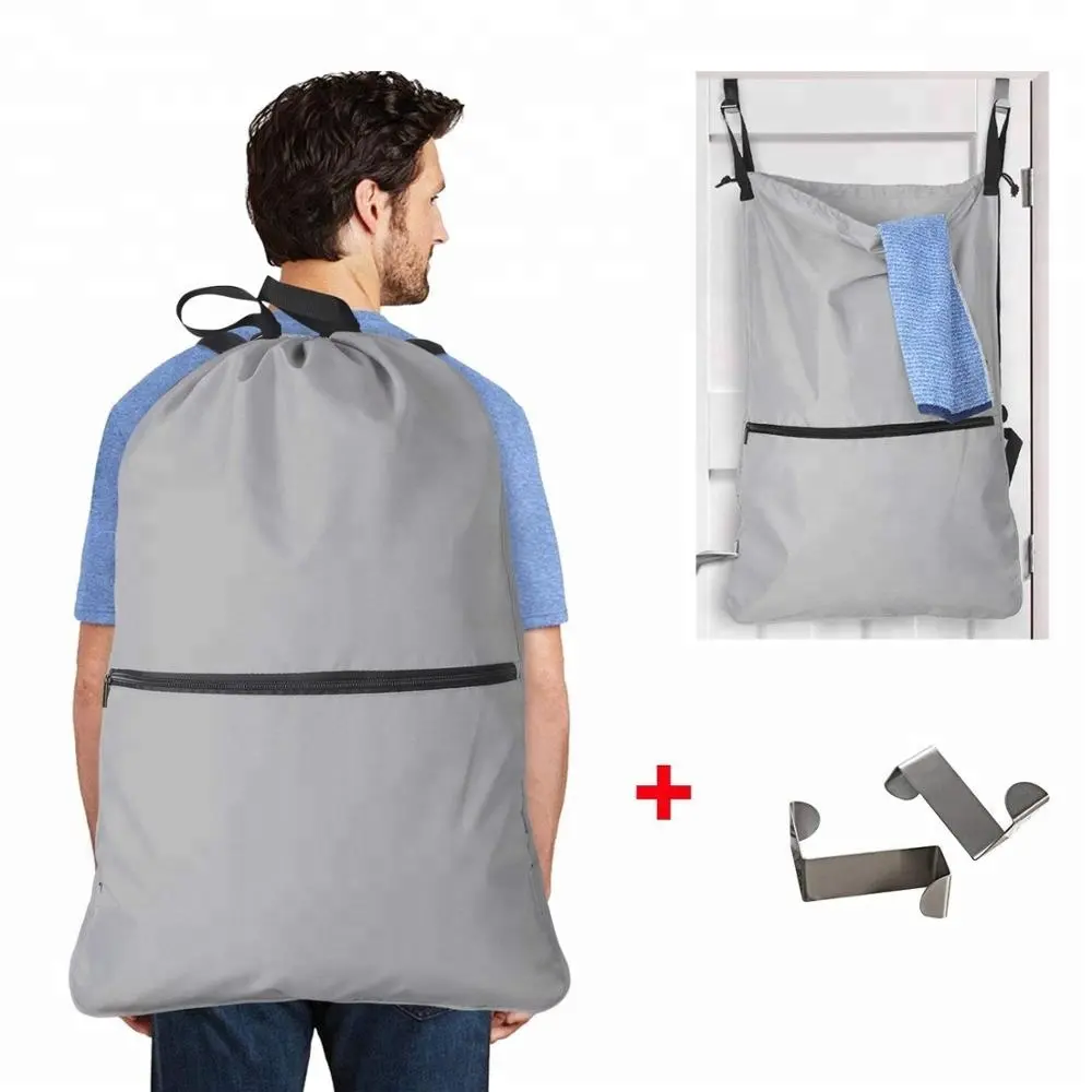 Haushalt Lagerung Große Wasserdichte Hängen Waschen Wäsche Tasche Rucksack mit Schulter Riemen