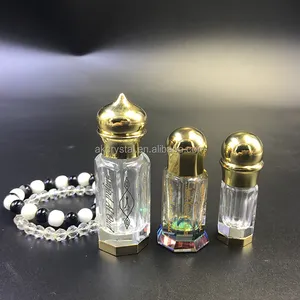 Attar Parfüm Glasflasche Achteckige Form Arabian Attar Oud ätherische Öl Glasflasche mit Super Metall deckel mit Glasstab