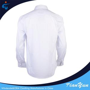 <span class=keywords><strong>Precio</strong></span> bajo de manga larga barato de lujo Formal hombres baratos camisas de algodón blanco puro - Product Image 3