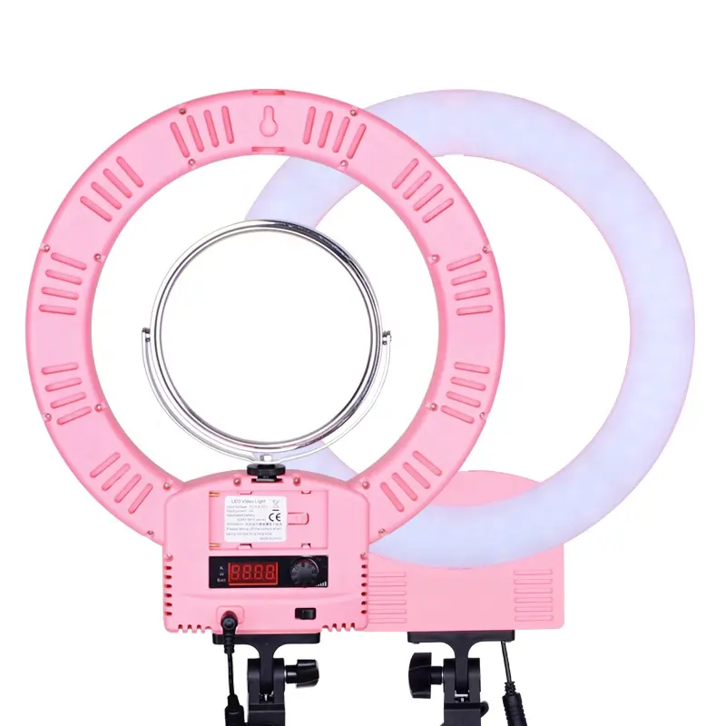 12inch Custom Rechargeable LED Ring Light Portable Beauty Salon Light Led With mirror and table stand holder