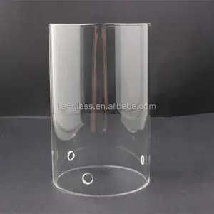 大直径手工硼硅酸盐/pyrex 玻璃圆筒灯罩照明玻璃吊坠 3 孔