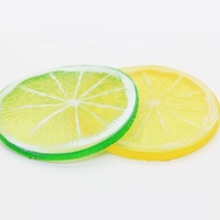 Gesimuleerde PVC citroenfruitschijfjes, plastic decoratie voor de kleuterschool, fruittuin decoratie, educatief speelgoed voor kinderen