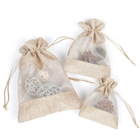 Fenster Klar Geschenk Candy Tasche Hessischen Sackleinen Kordel tasche Schmuck Verpackung Taschen Hochzeit Party Dekoration Jute Geschenk Tasche