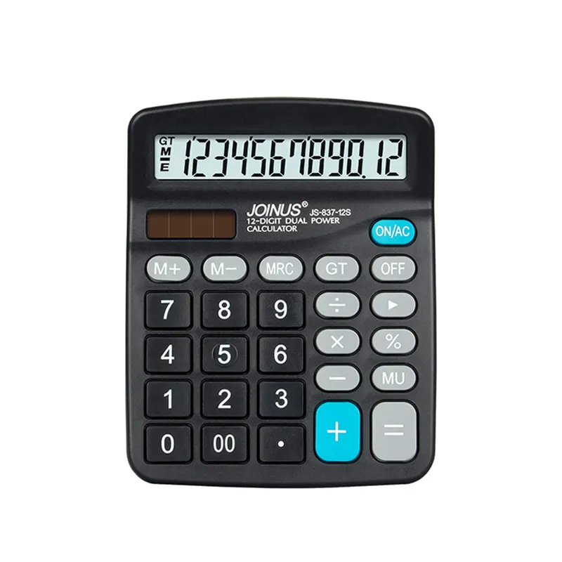 Factory direct standard functions 12digits battery desktop calculator with ways power