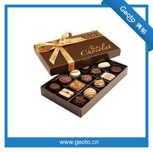 Rettangolo CMKY stampato praline scatola di carta scatola di imballaggio con il nastro elegante scatola regalo cardbord cocolate - Product Image 2