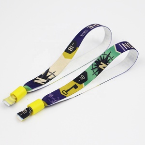 Pulsera promocional de fábrica para eventos de tela de poliéster con cerradura unidireccional