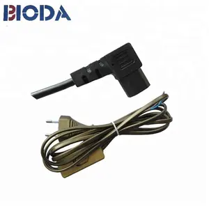 Custom length 2.5a 250v 2 pin round european ac power cord plug