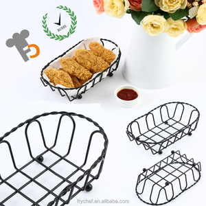 Metal Wire Mini French Fries <strong>Display</strong> <strong>Basket</strong>, Metal Twist Shape Bread <strong>Basket</strong>, Tableware F0071 - Product Image 2