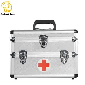 Factory direct medical aluminum storage carry box with rubber handle and lock