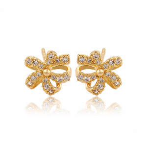 91048 giovani ragazze dei monili della cz classic <span class=keywords><strong>orecchini</strong></span> fiore - Product Image 1