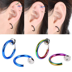 Pendientes de Clip Mini <span class=keywords><strong>Aro</strong></span> Invisibles de Acero Inoxidable, Estilo Punk Gótico, para Labio, Oreja, Nariz, Joyería Corporal - Product Image 5